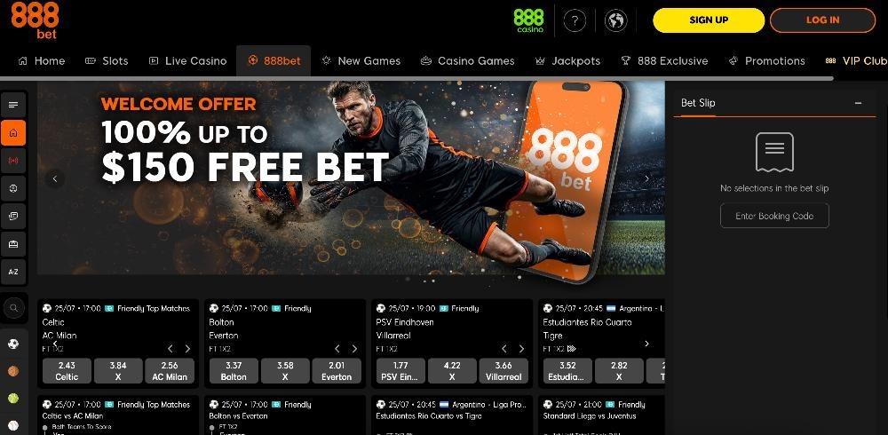 888sport Casino homepage screenshot