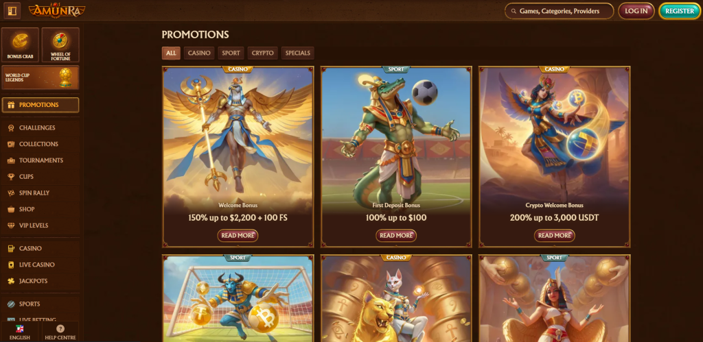 AmunRa Casino Review Promotions and deposit bonuses